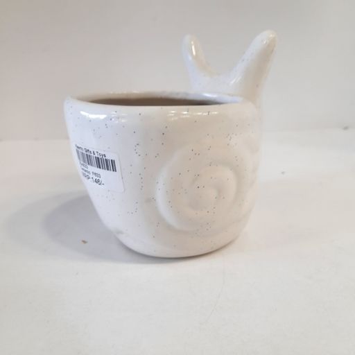 Rabbit Shaped Planter, Decorative Ceramic Flower Pot with Handle White, for Indoor and Outdoor