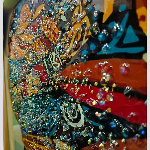 African Woman Crystal Painting for Background of a couch