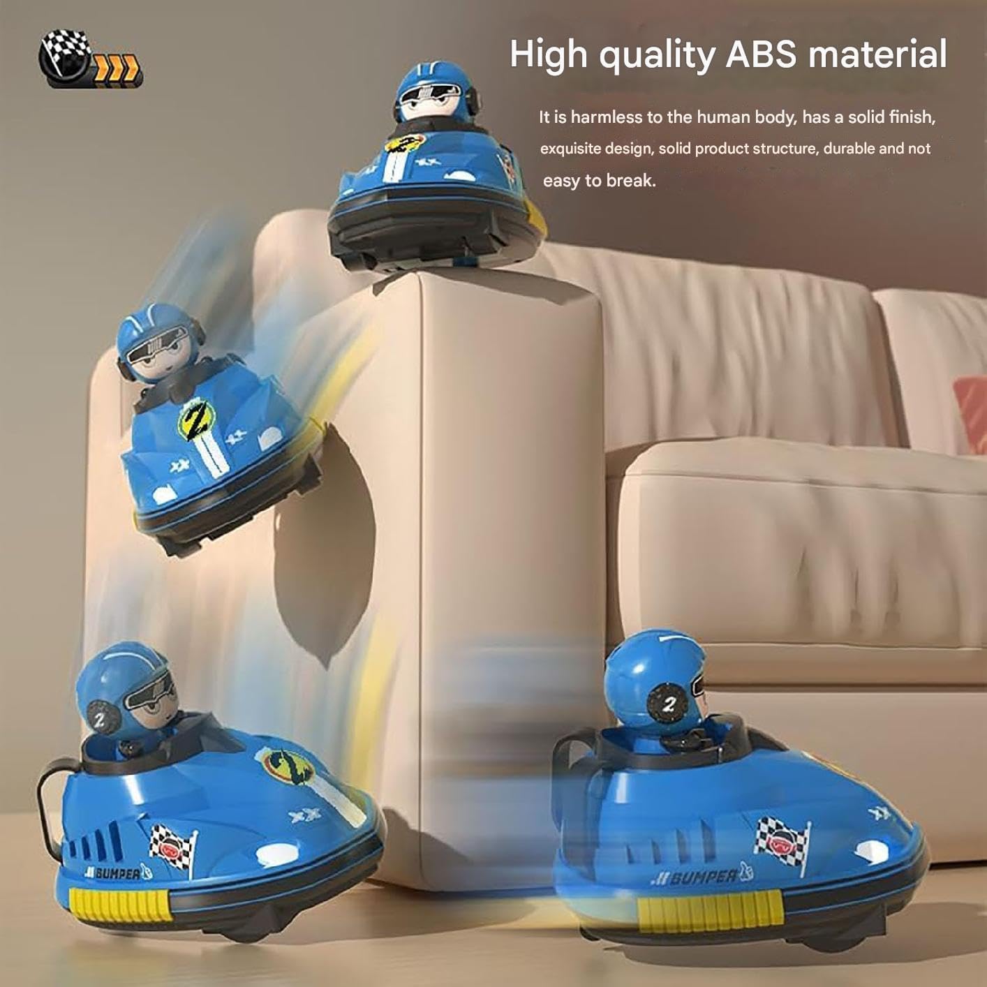 Two player RC Bumper Car 360° Spin, LED Lights, Durable Design