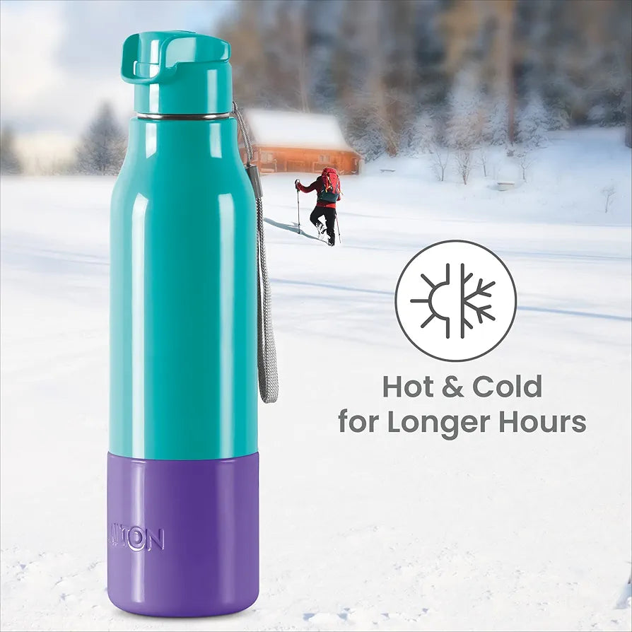 Milton Steel Sprint 600 Insulated Inner Stainless Steel Water Bottle Hot and Cold Easy Grip Leak Proof School, Office,Gym ,Hiking ,Treking ,Travel Bottle(510ml)