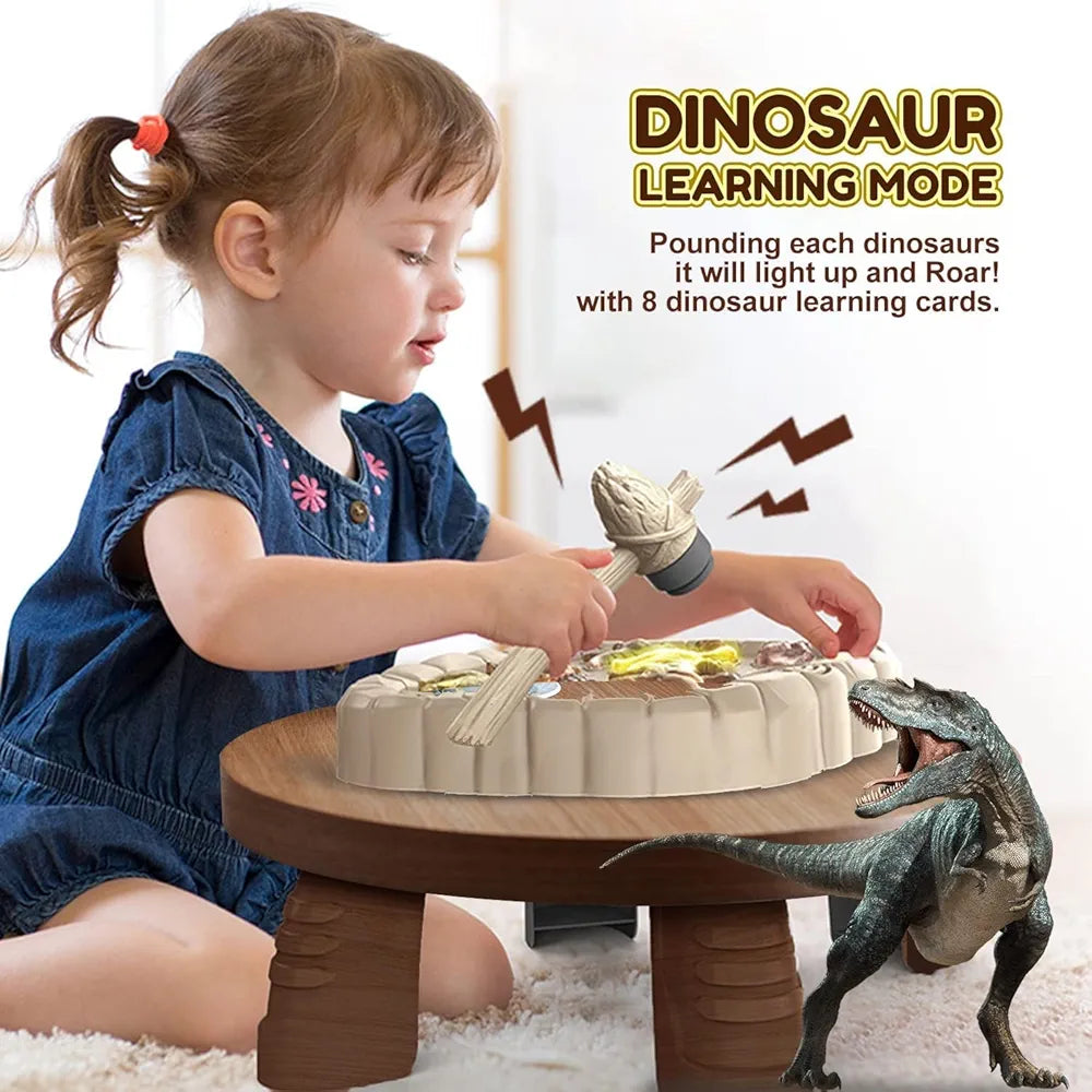 Dinosaur Whack a Mole Game that Glows with Scoring Music and Hammer Pounding Toy for Toddlers and Kids Early Educational Toys Sensory Play for Toddler Boys and Girls