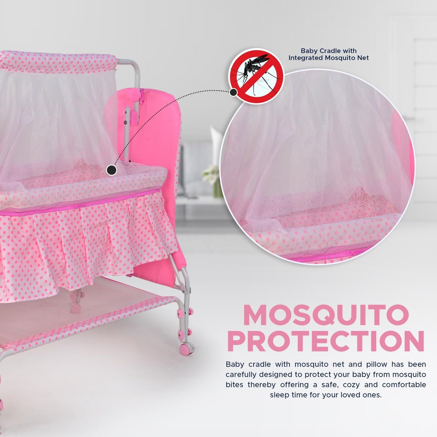 Baby Cradle Jhula Pink