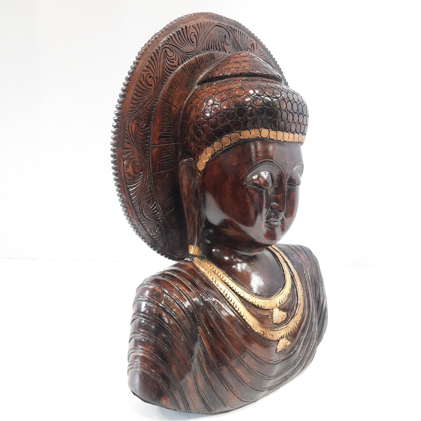 Wooden Gautam Buddha Bust Oxod