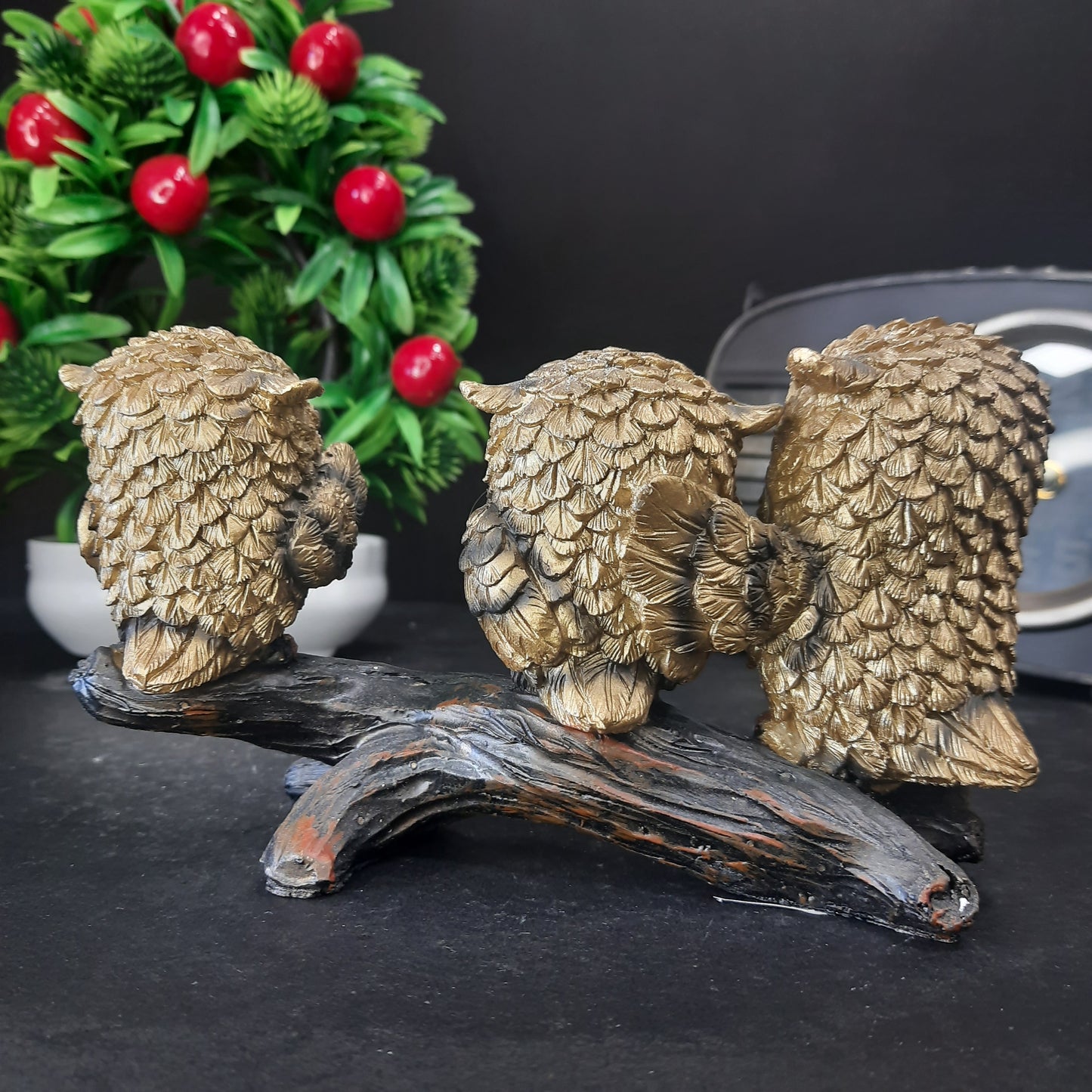 Owl family decoration piece