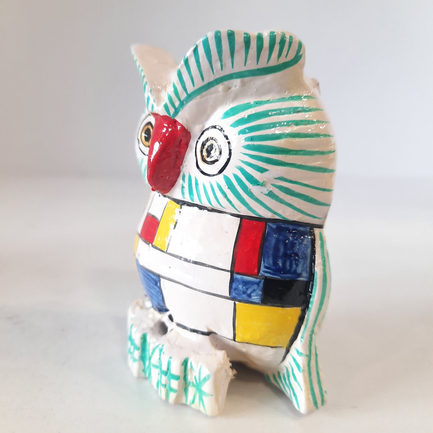 Wooden Owl F.Pose Mosaic Work