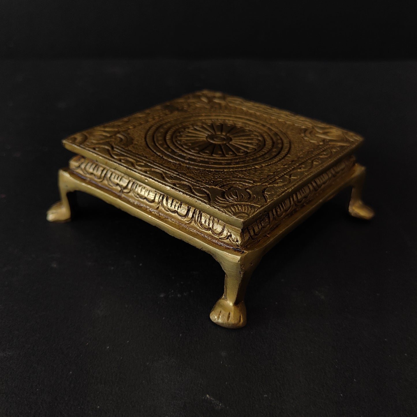 Ancient Brass Pooja Chowki
