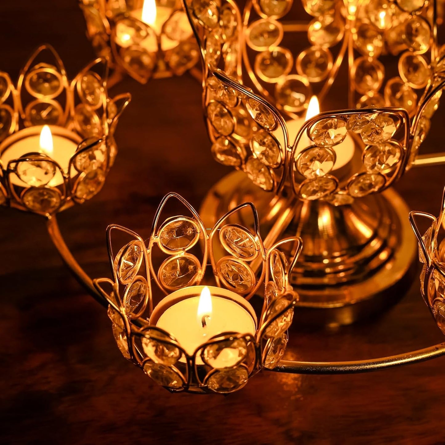 Lotus Crystal Metal Urli 1pc For Diwali