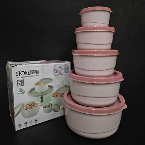 5piece storage container with airtight lid for dry fruit and grocery storage purpose return gifting