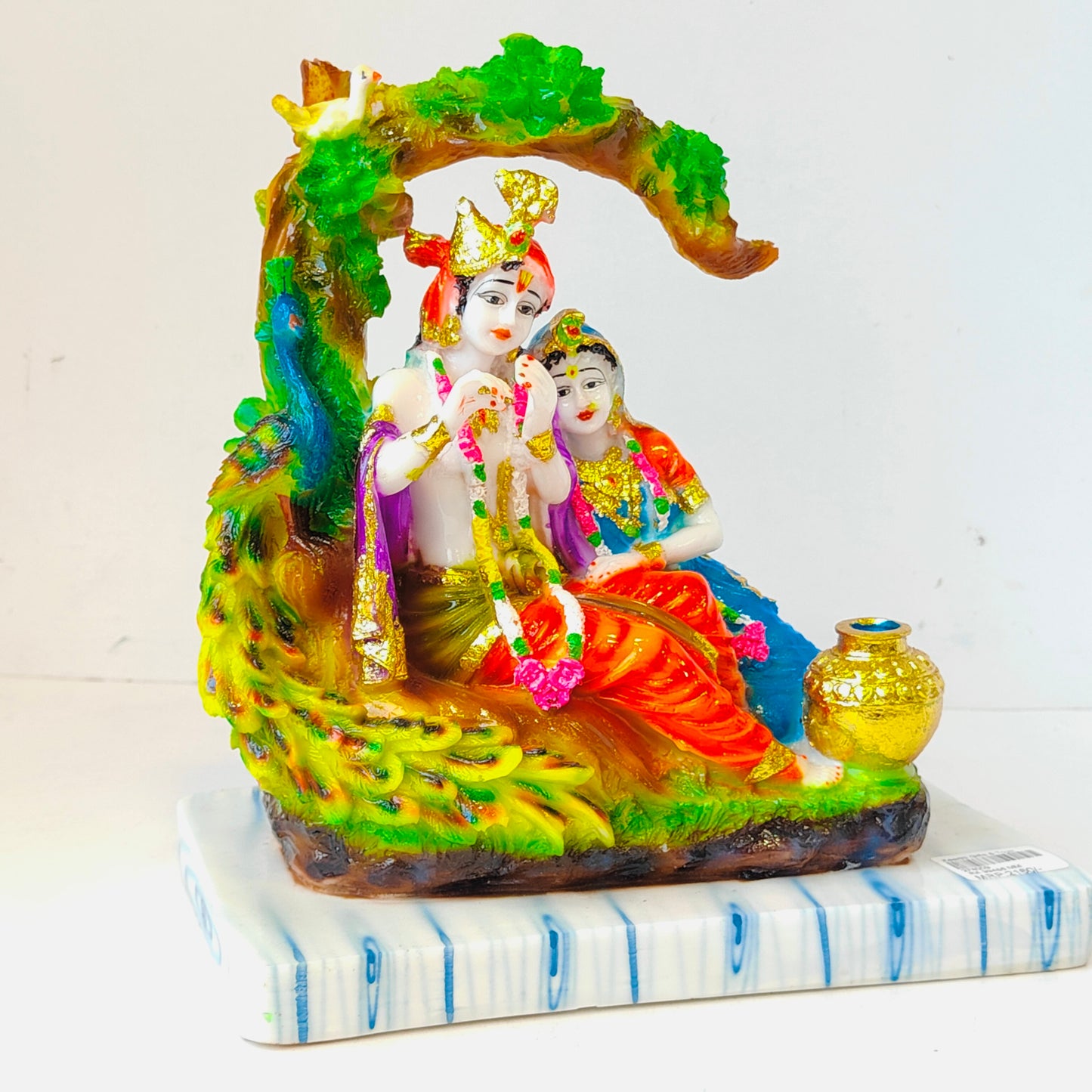 Lord Krishna Krishna Sitting Multicolour Radhakrishna Decorative Showpiece