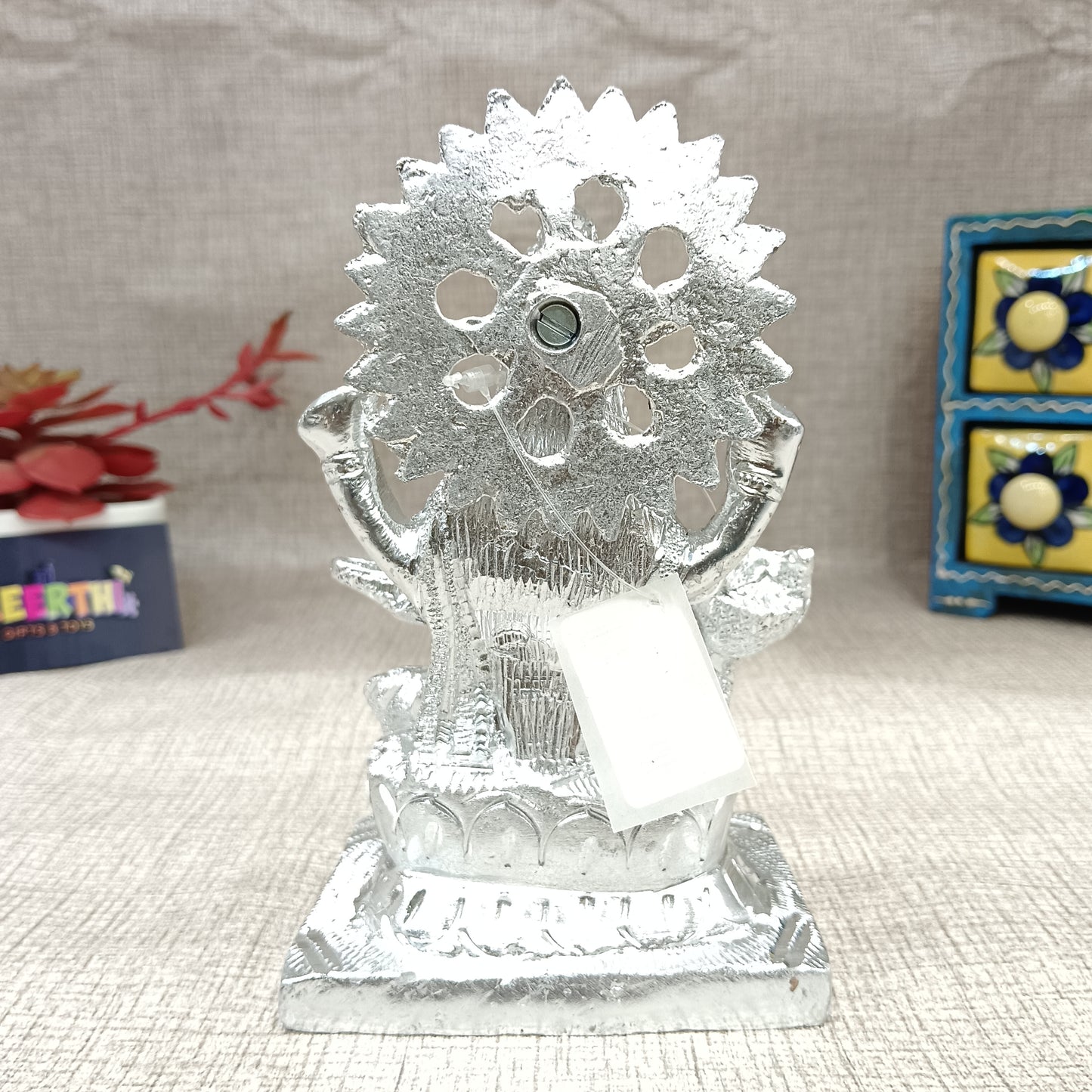 Saraswati German silver idol