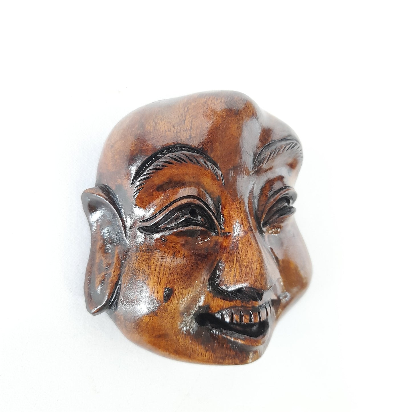 Wooden Laughing Budha Face