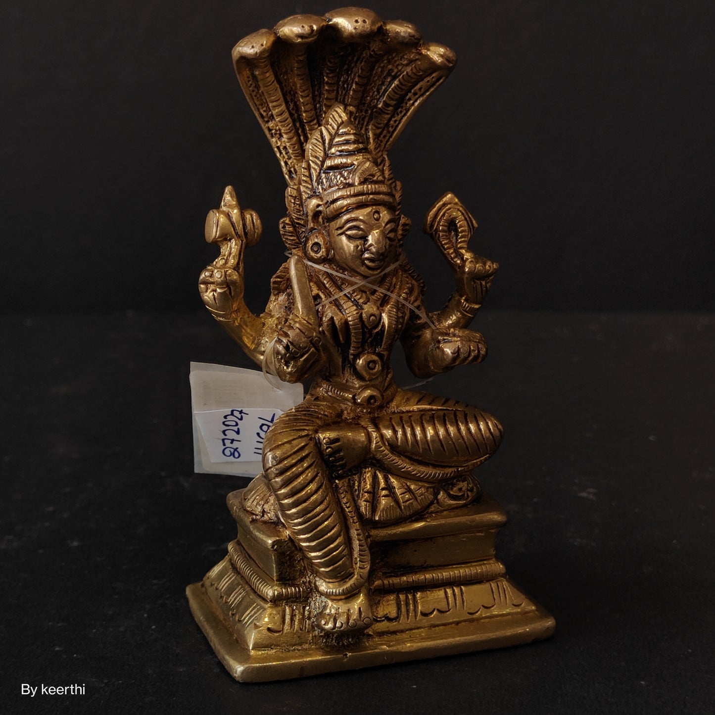 Brass Gold Durga Mariamman Devi South Indian Goddess of Rain and Curing Diseases