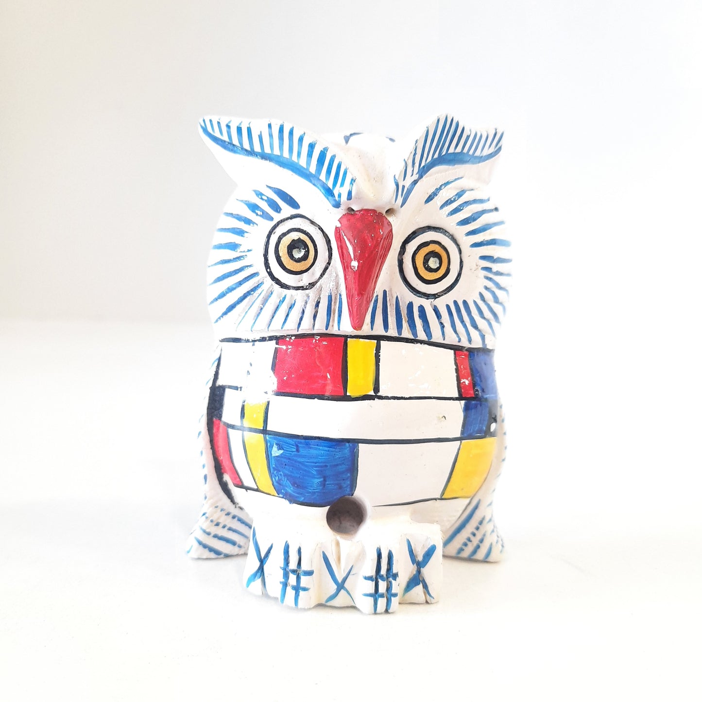Wooden Owl F.Pose Mosaic Work