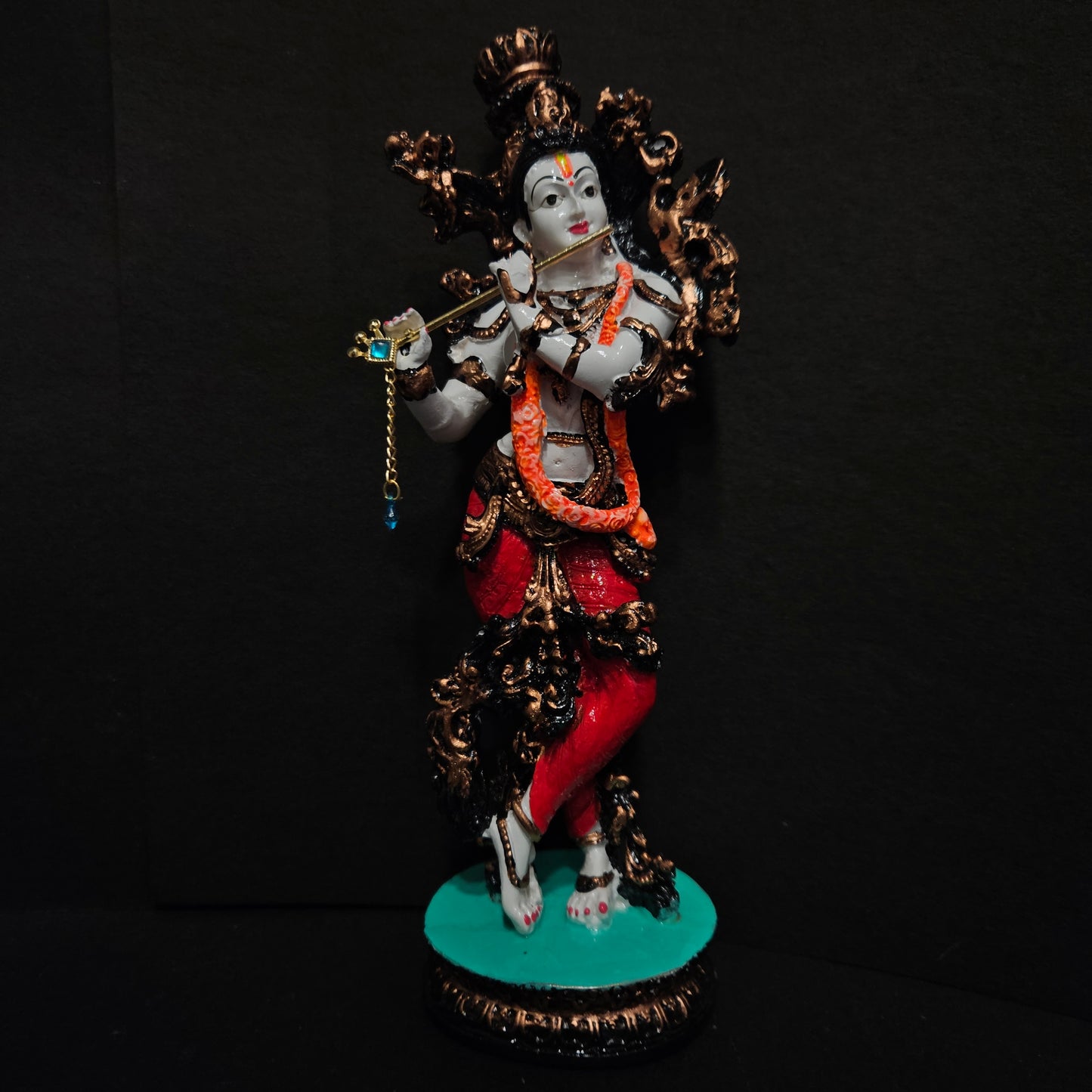 Lord Krishna murti playing flute in standing posture statue Idol for Home pooja