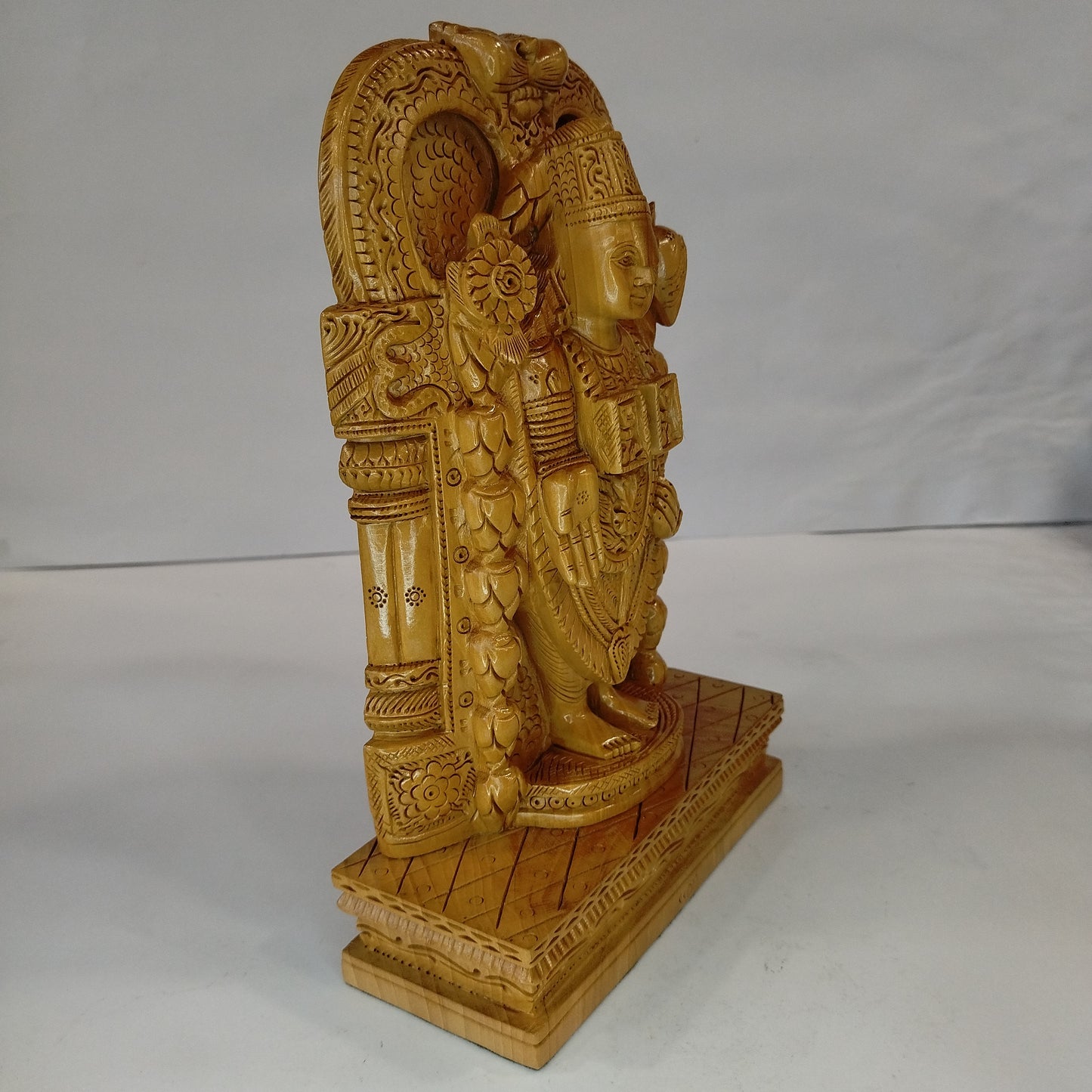 Wooden Tirupati Balaji on Base