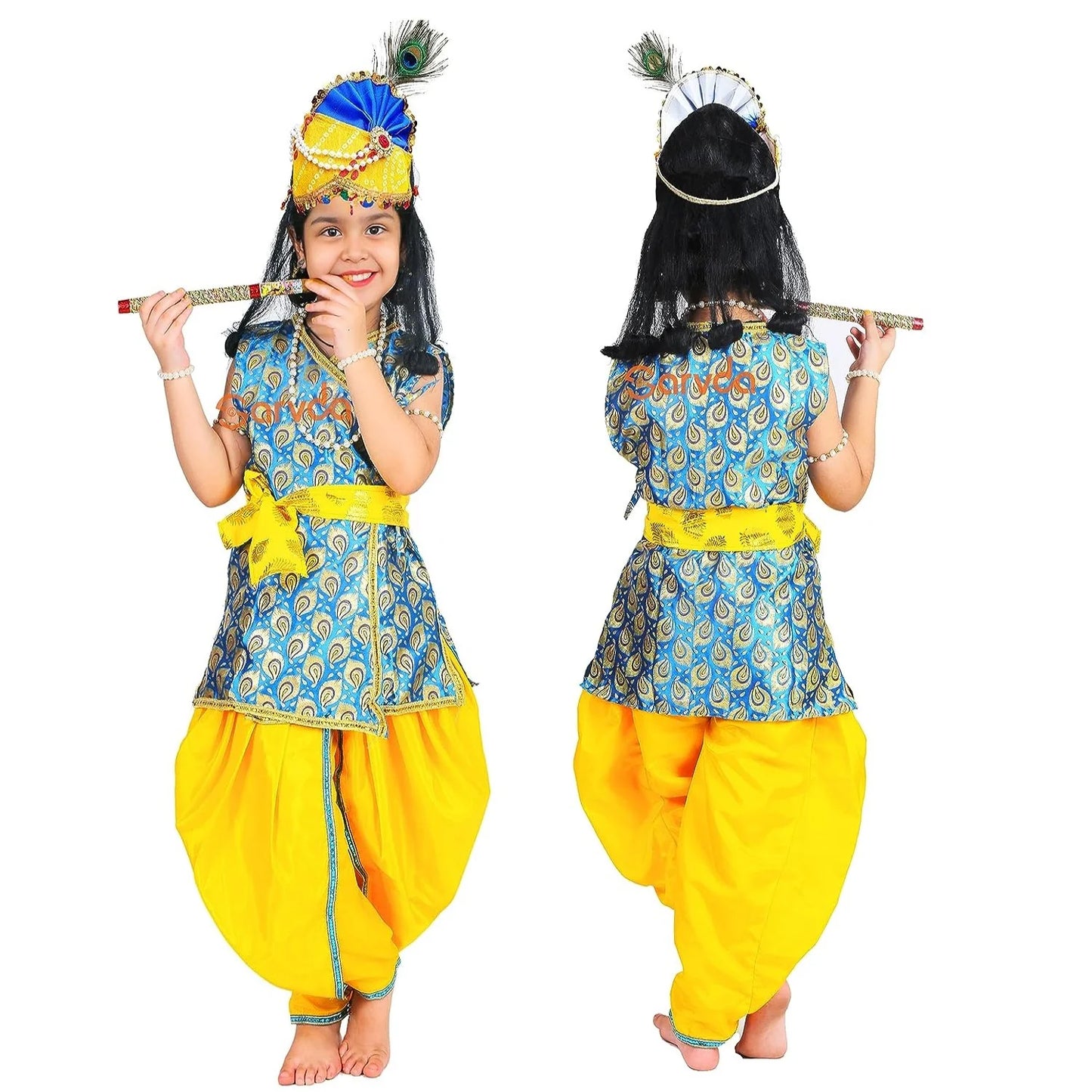 Firozi Kurta, Dhoti / Patka Krishna Dress for kids