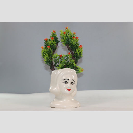 Smiling Lady Ceramic Pot for Indoor Plants Flower pot Gamla for Outdoor Balcony Home Garden Office Decor Succulent Pot