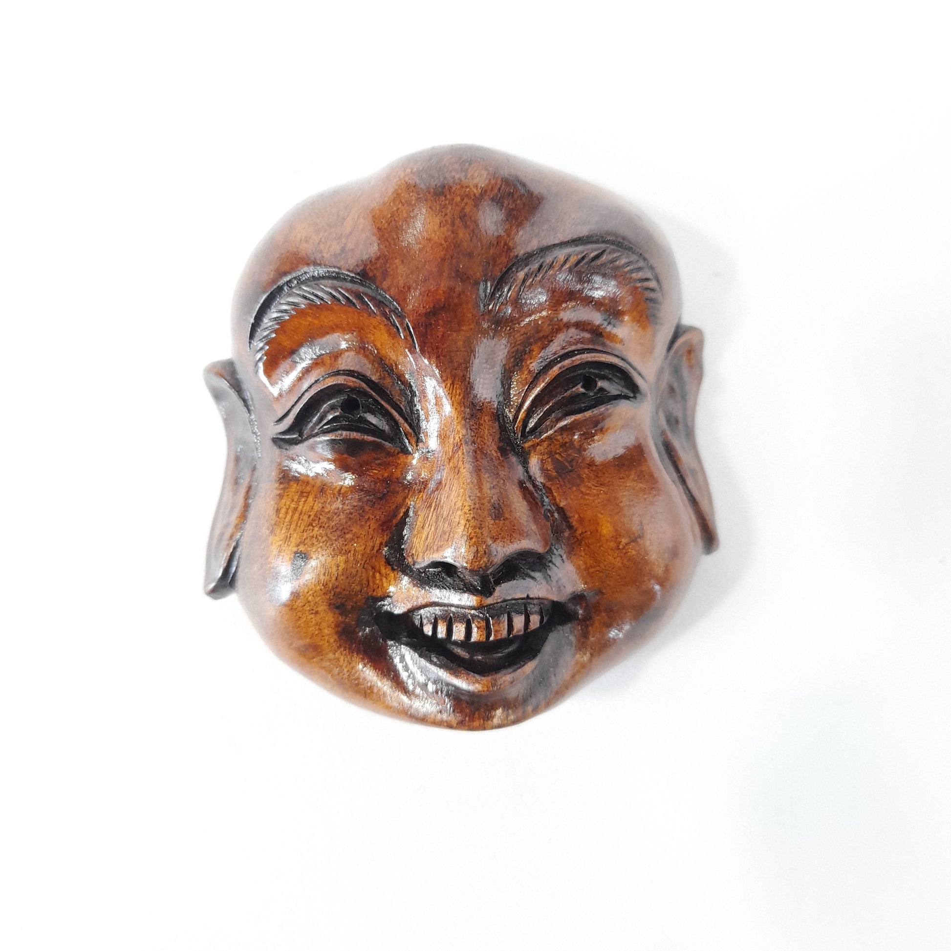 Wooden Laughing Budha Face