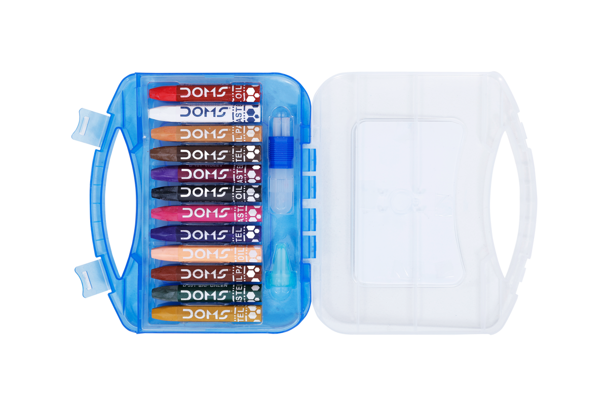 DOMS Hexagonal Oil Pastels with 12 shades.