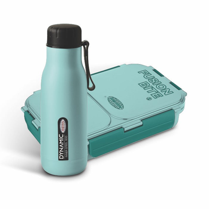 Asian Little Feast 2 Fusion Bite Executive 2 Lunch box 650 ml+Dynamic Insulated Water Bottle 600 ml BPA Free Food Grade Perfect for School Kids