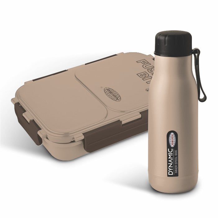 Asian Little Feast 2 Fusion Bite Executive 2 Lunch box 650 ml+Dynamic Insulated Water Bottle 600 ml BPA Free Food Grade Perfect for School Kids