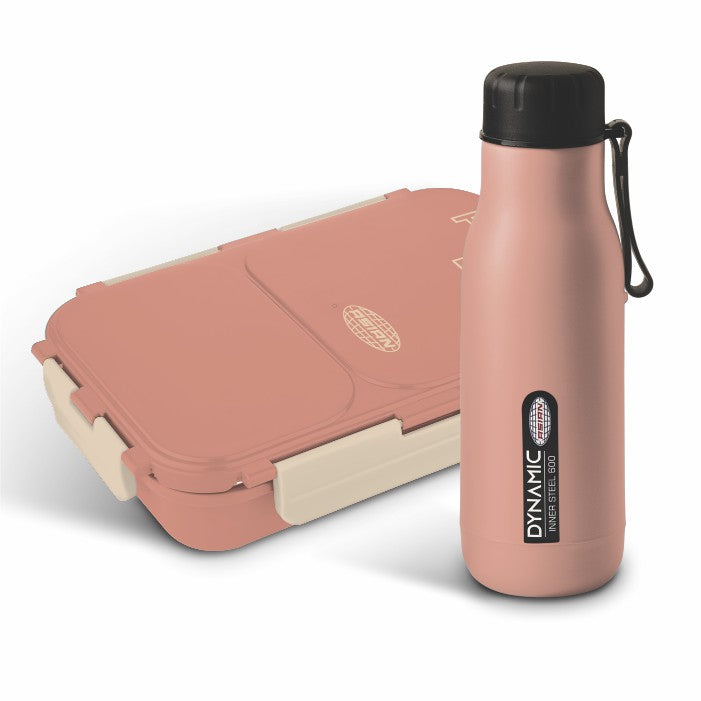 Asian Little Feast 2 Fusion Bite Executive 2 Lunch box 650 ml+Dynamic Insulated Water Bottle 600 ml BPA Free Food Grade Perfect for School Kids