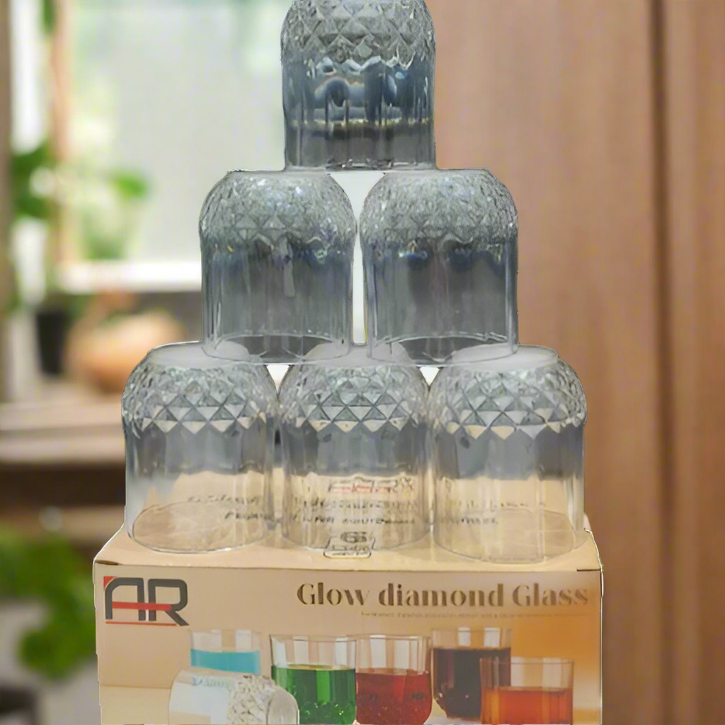 AR 6pcs Glow Diamond glasses set Perfect For Return Gifting purpose
