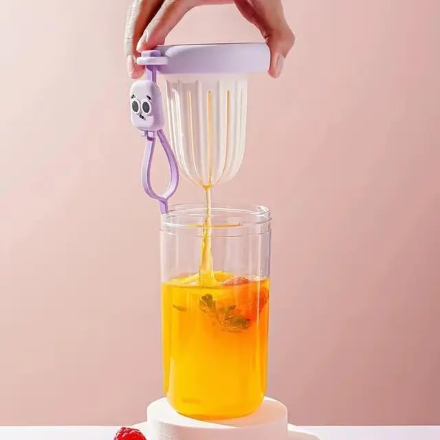 Glass Tumbler with Fruit Infuser Lid and Straw 500ML Cartoon Printed Tumbler for Juice, Smoothies, Home & Travel