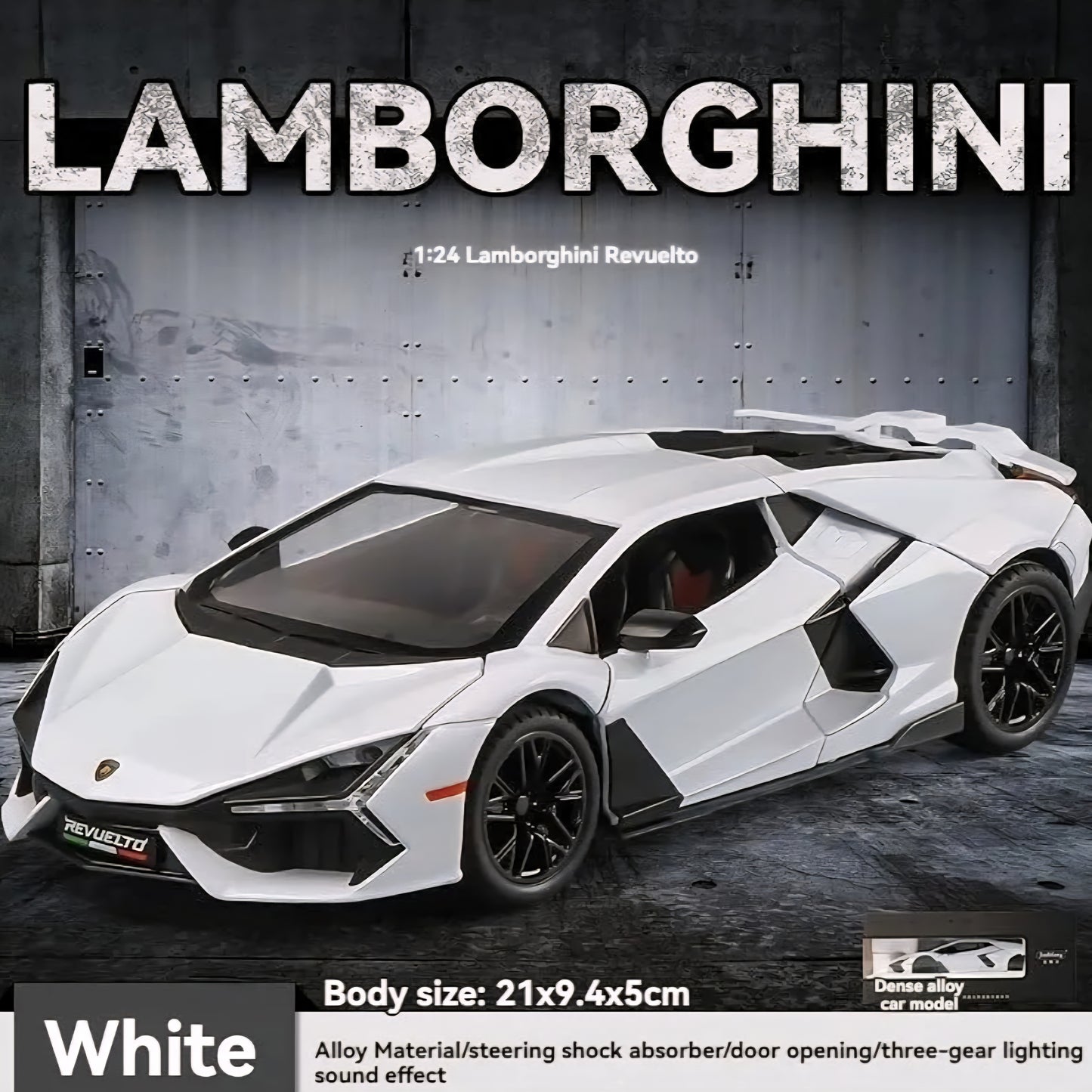 Lamborghini Alloy Metal Pull Back Die-cast Car Model with Sound Light Mini Auto Toy for Kids Metal Model Toy Car with Sound and Light