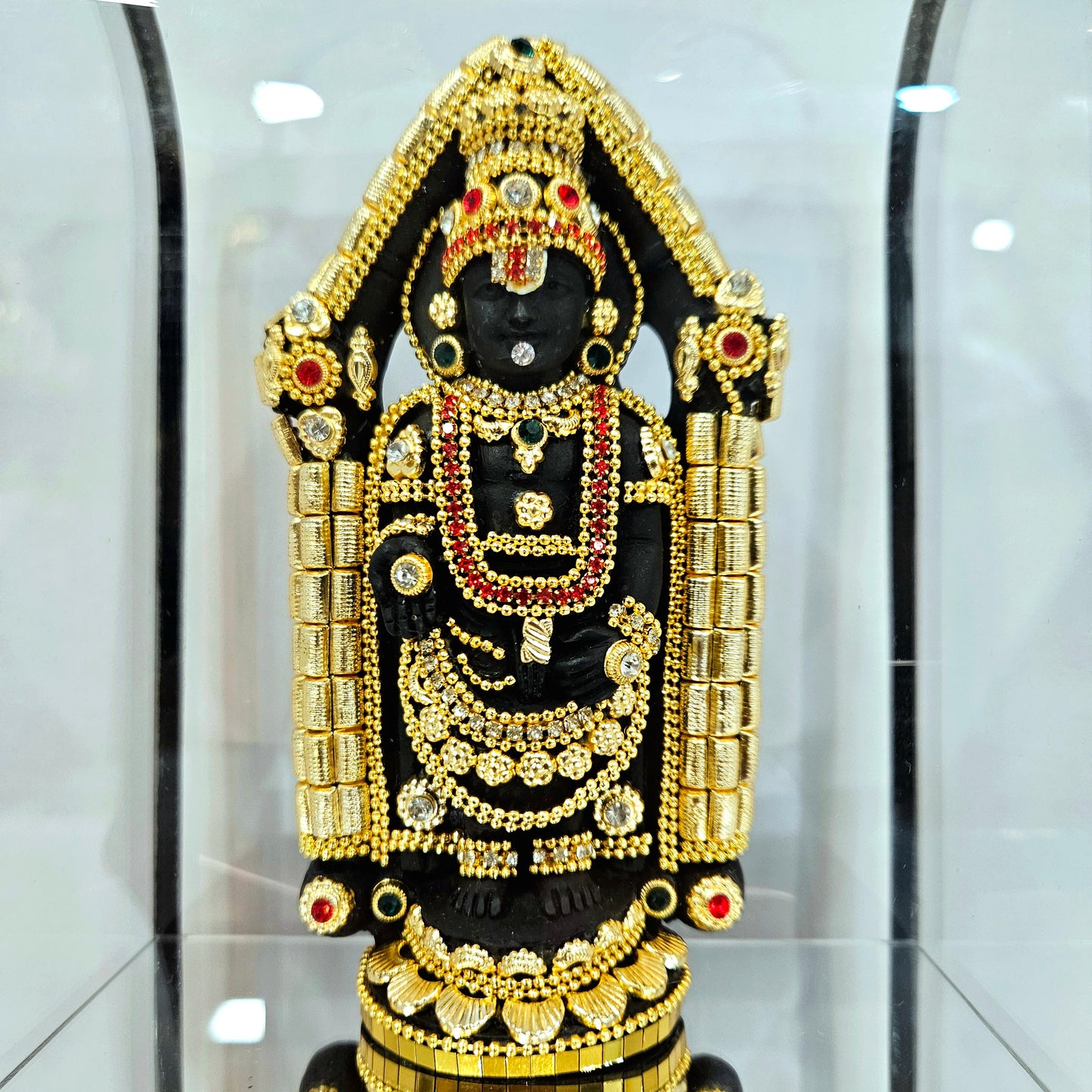 Imported 24carat Gold Plated Cabin Idol with stones Decorated of Lord Balaji for Puja Room Or Home Decor