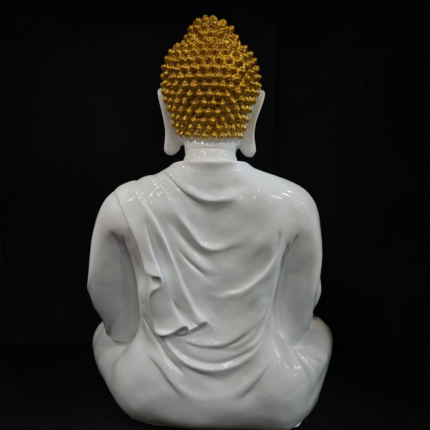 Lord Buddha White & gold big size Idol for Living & Drawing Room
