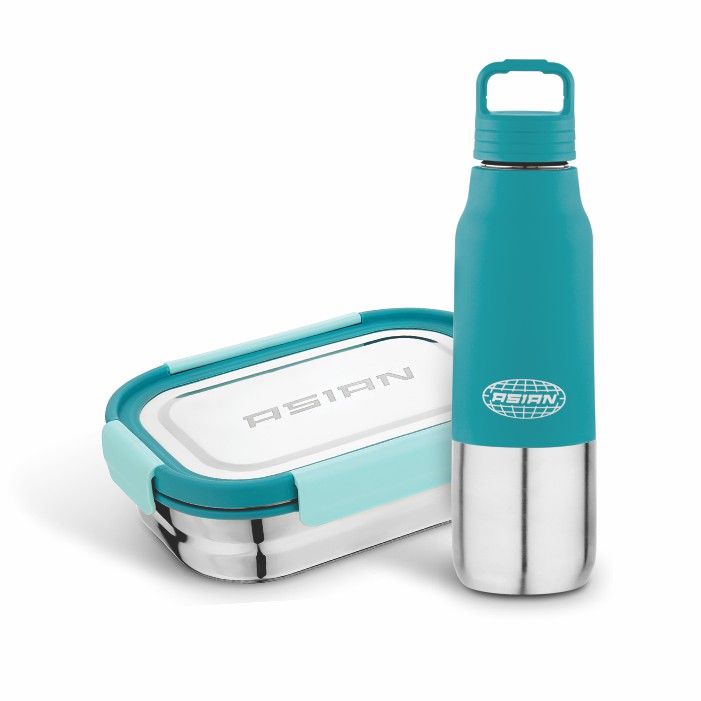 Asian Quick Bite Combo fresh bite lunch box 850ml & splendor Steel Water Bottle