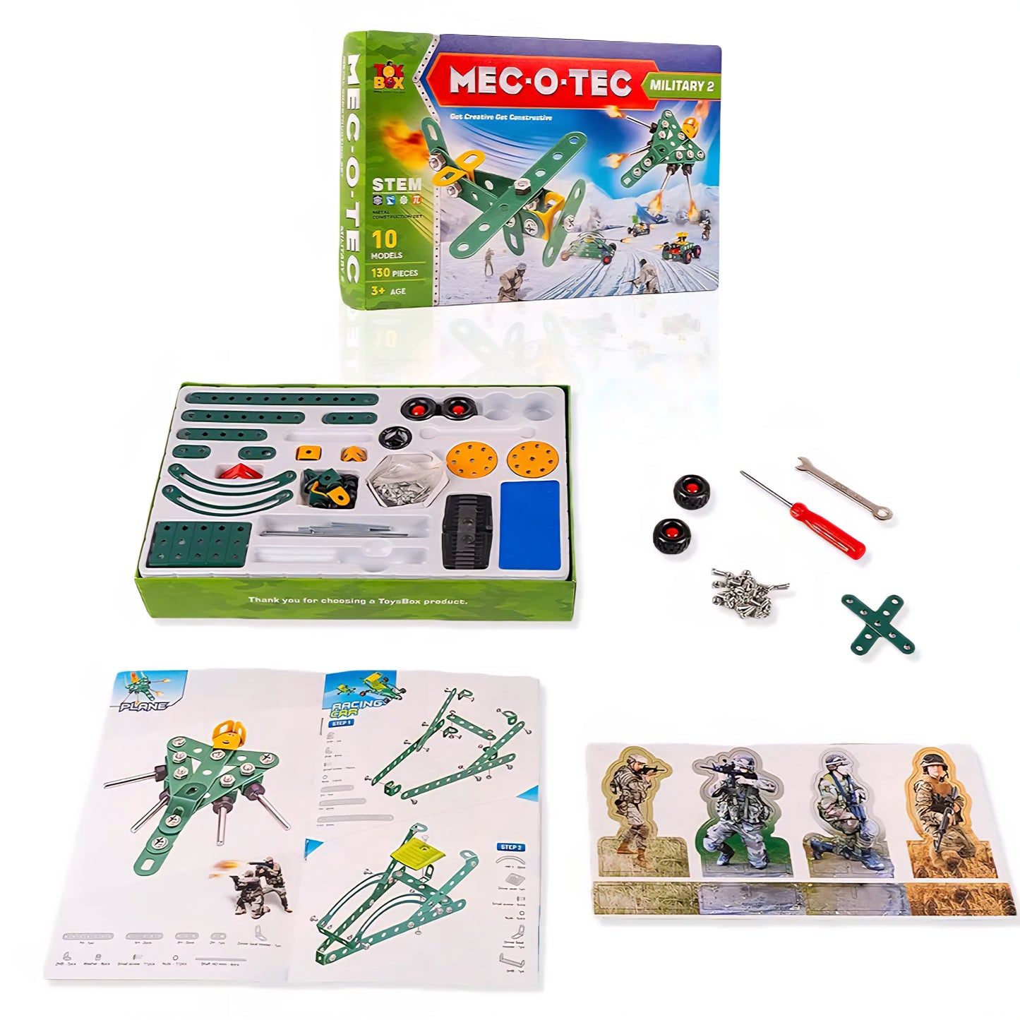 MEC - O - Tec Military 2 Metal Construction Toy, Building Blocks, Educational Toys for 6+ yrs Boys and Girls