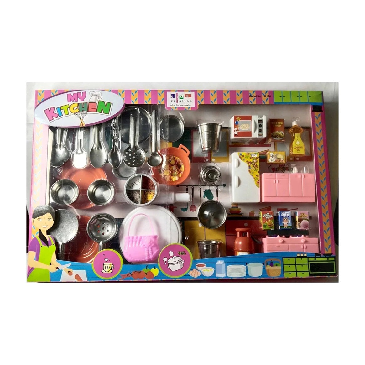 Kids Kitchen Set - Complete Pretend Play Cooking Set with Utensils, Food, and Accessories