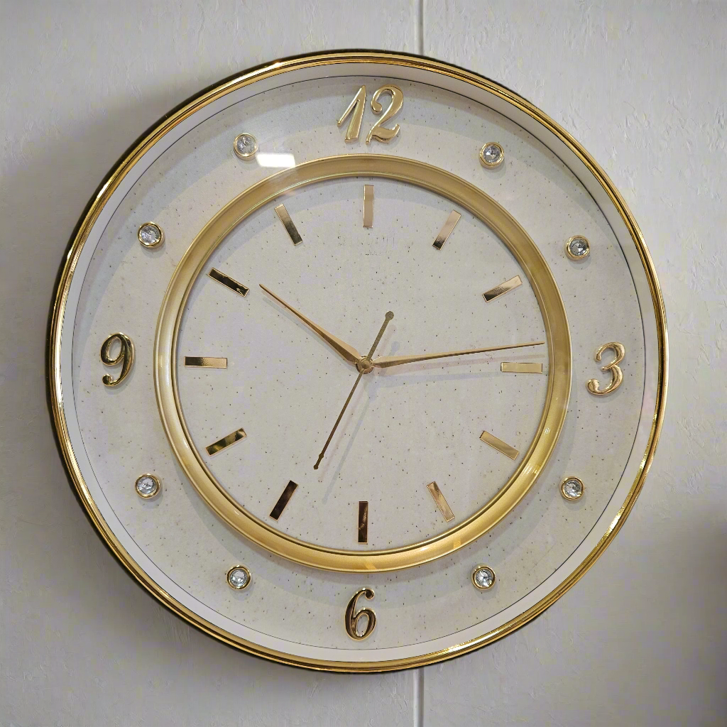 Analog vintage gold designer Wall Clock for Bedroom, Hall, Drawing Room and Home