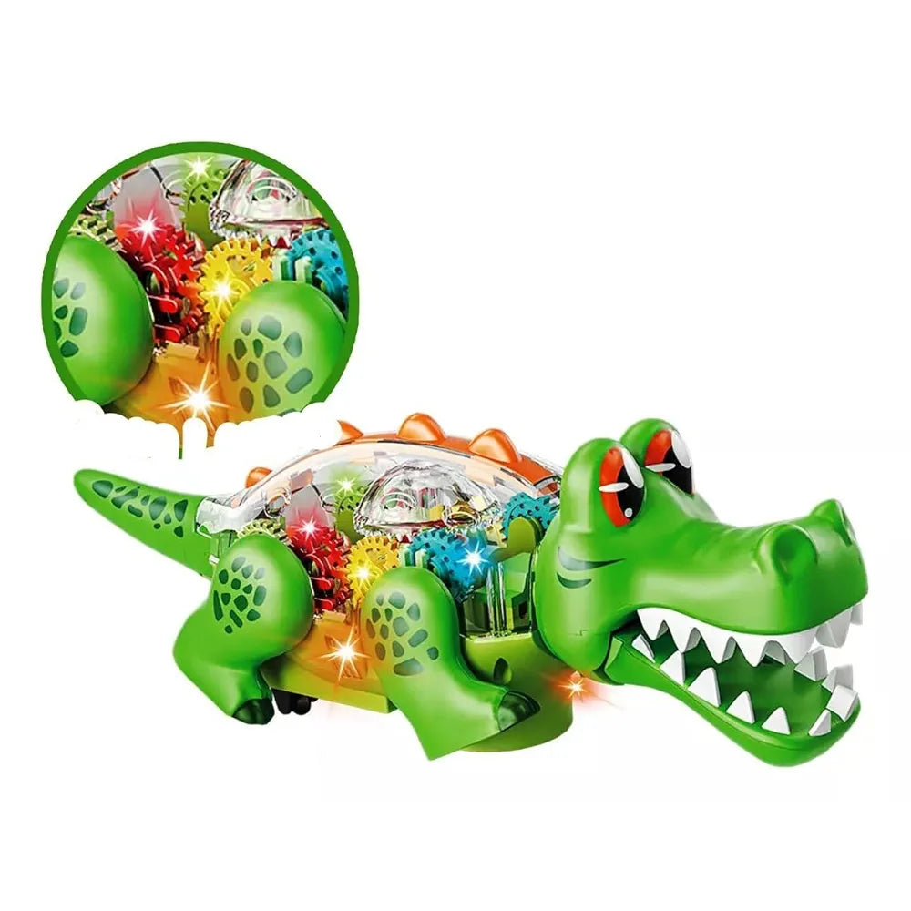 Gear Transparent lighting crocodile dino park battery Operated toy
