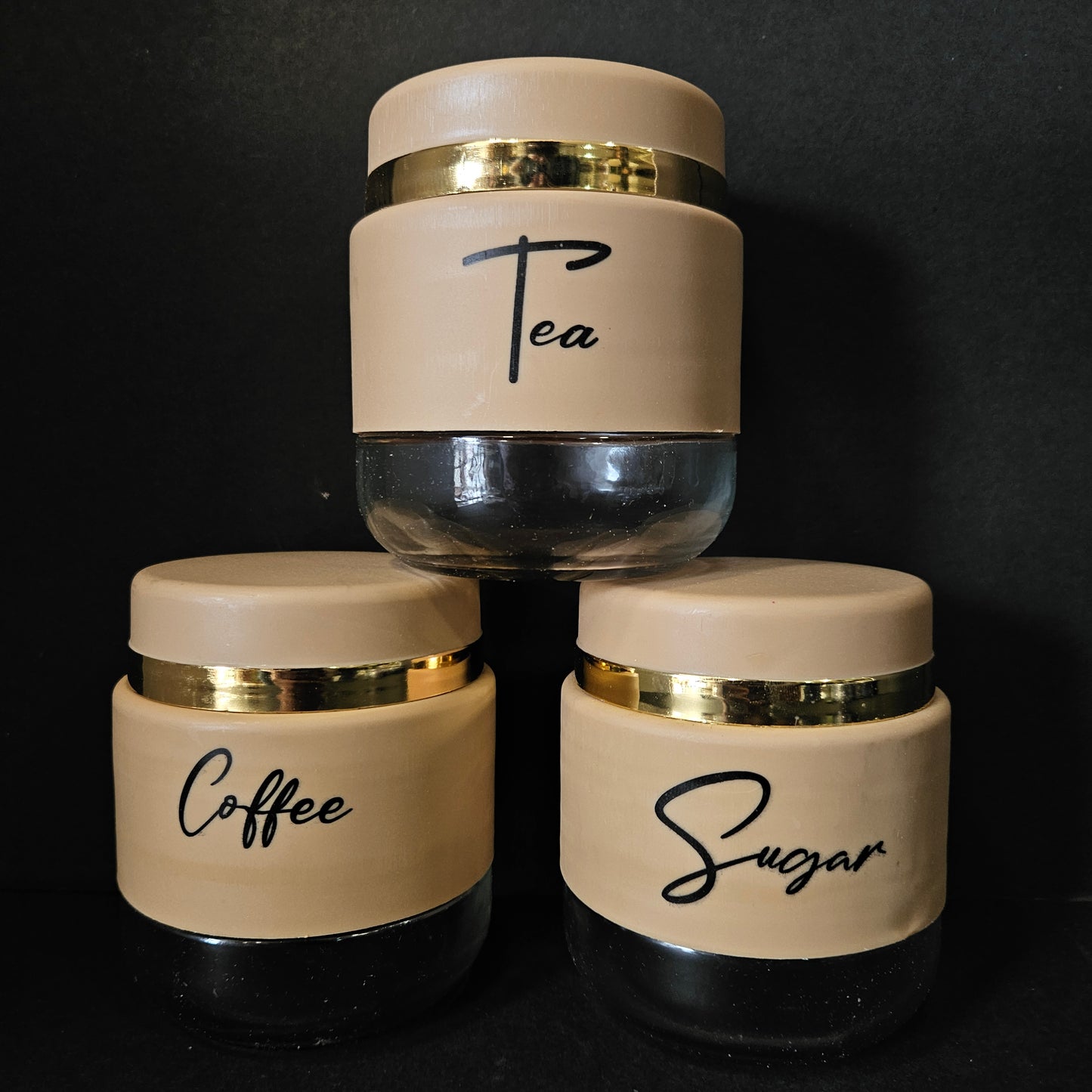 Shelly glassware Canister 3 pieces glass storage jar set perfect for Return gifting purpose
