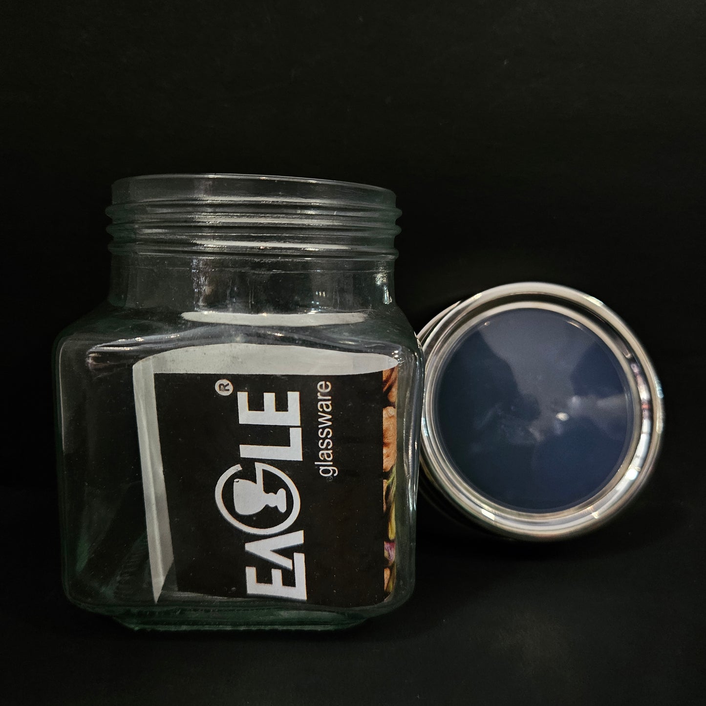 Eagle Cube glass storage jar with Lid 400ml storage jar for return gifting purpose