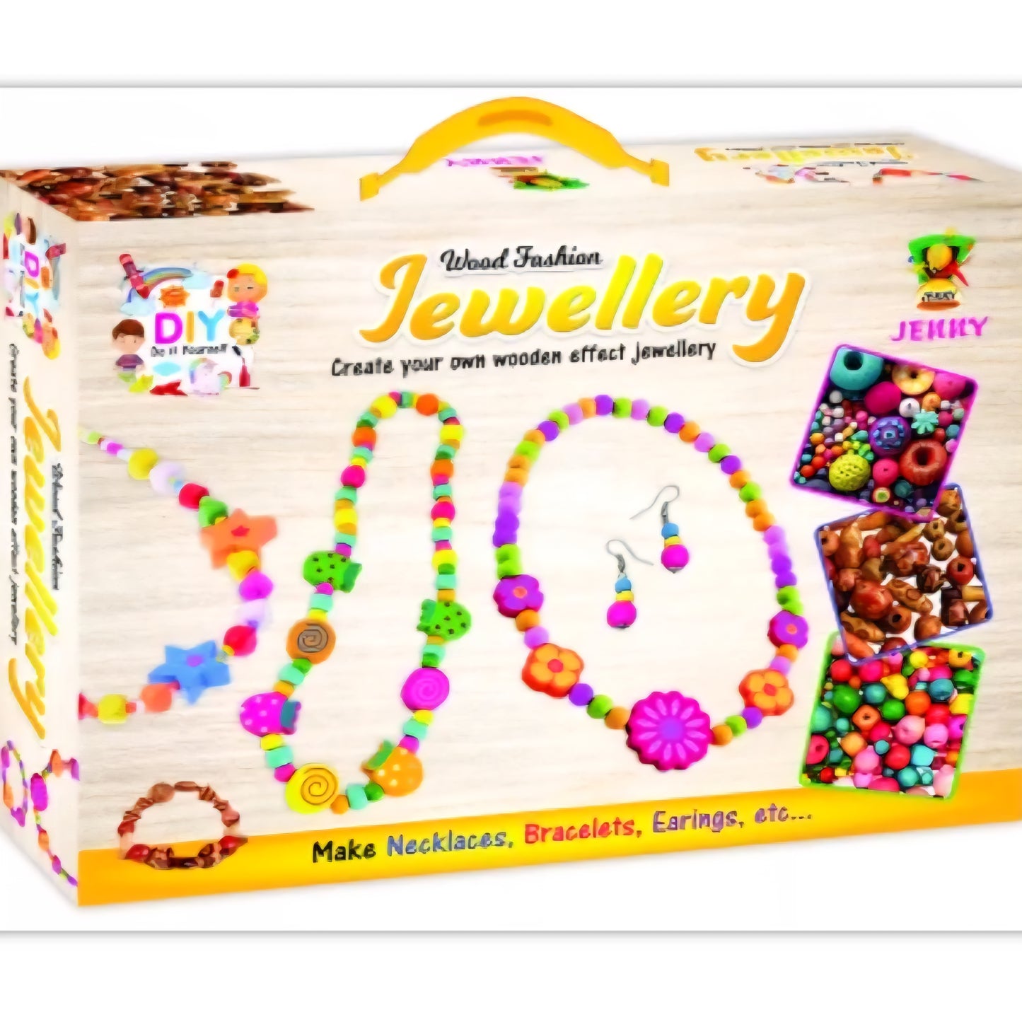 Wood Fashion Jewellery Making Kit for Kids - Necklace, Earrings, Bracelets, Rings, Cufflinks and More Fashion Jewellery