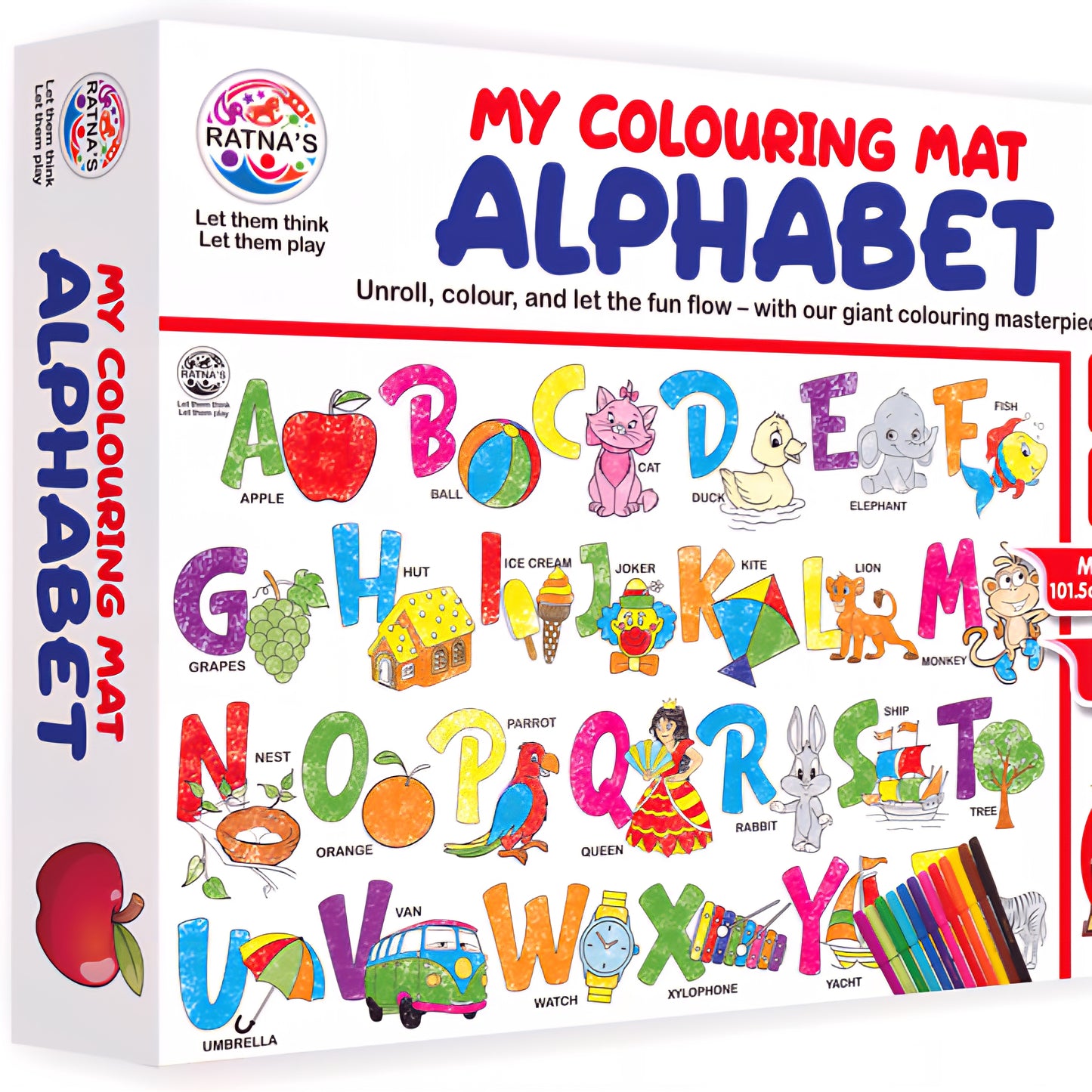 Ratnas My Colouring Mat Alphabet. Colour and wipe mat for kids