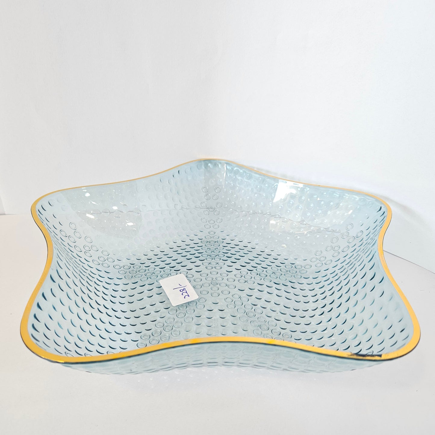 Star Shaped designer plate,Crystal Clear transparent Appetizer Plates Snack Fruit with Golden Edges