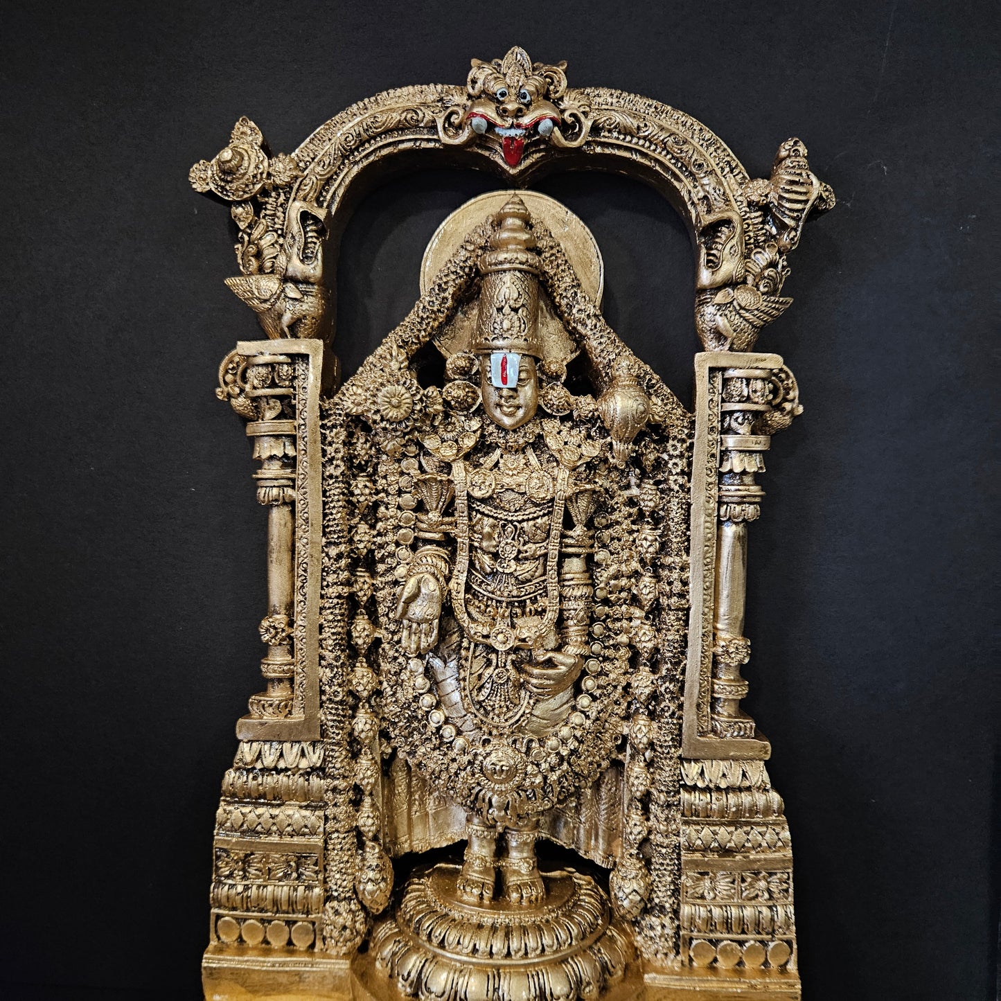 Lord Venkateshwara Idol Gold colored Statue for Home & Pooja room