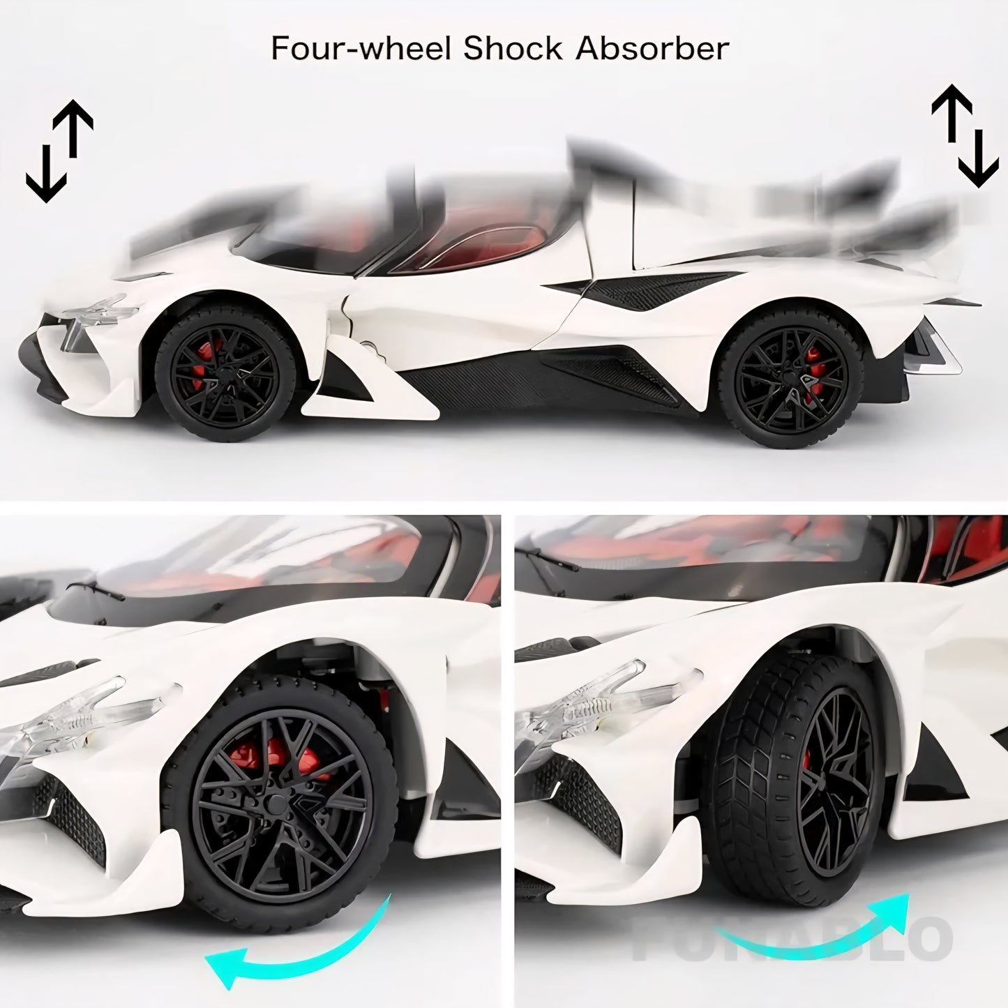Apollo Project evo Alloy Model Car, Toy Car with Pull Back Function, Toy Car with Sound and Bright Lights, Suitable Collectible Model Toys, Gifts for Boys and Girls