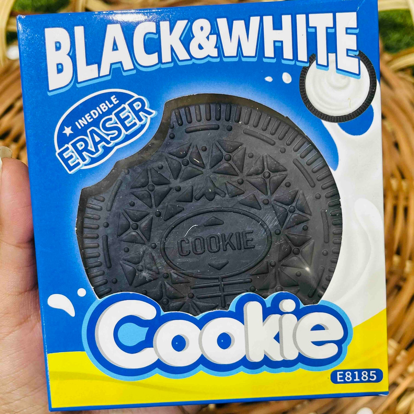 Black & white big size cookie inedible eraser for Kids