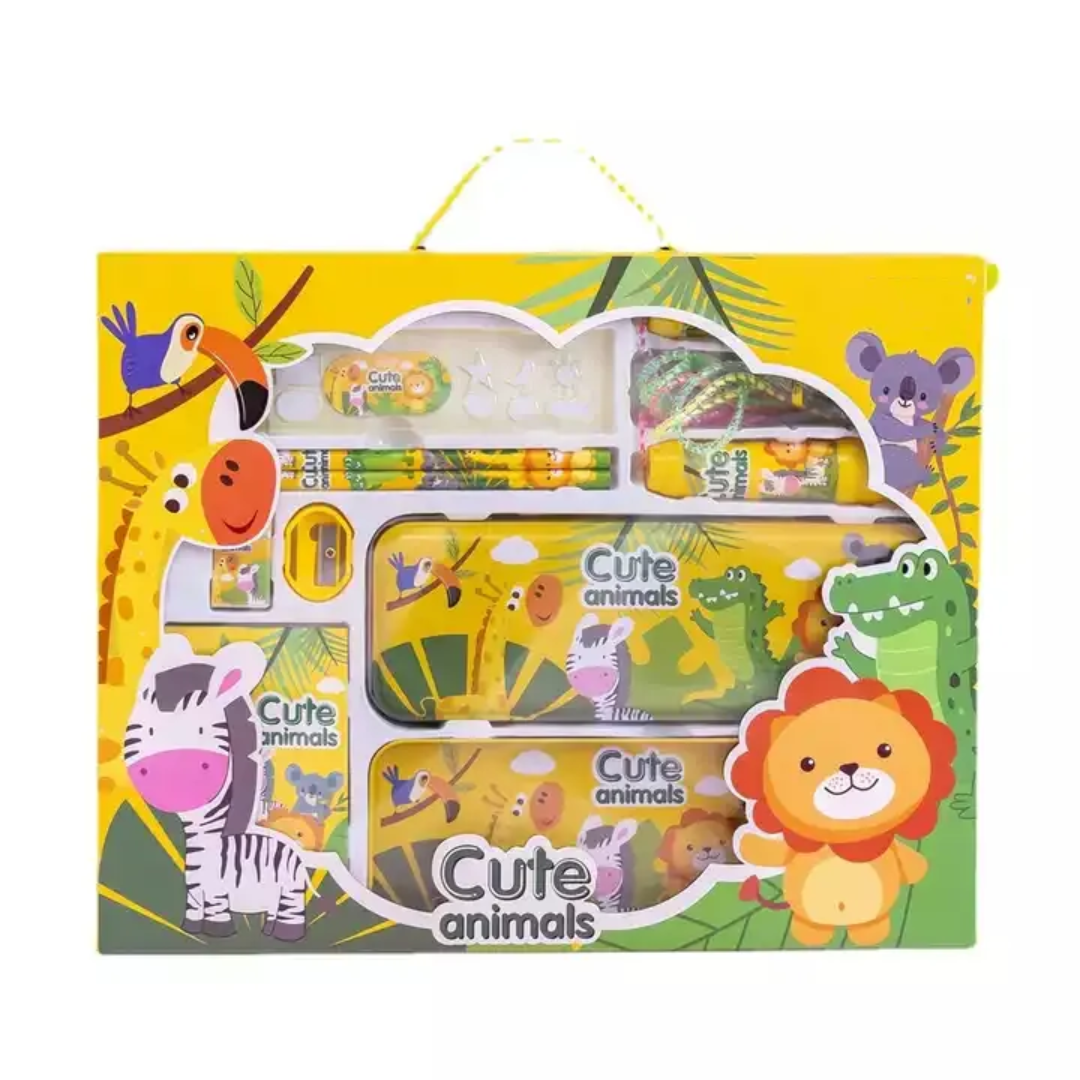 Fancy Stationery kit Set Creative Children Supplies Primary School Stationery Items for Schools Kids Sets Pencil box, Pencil, Pencil Sharpner,Notebook,Ruler,Pencil Hat,Eraser