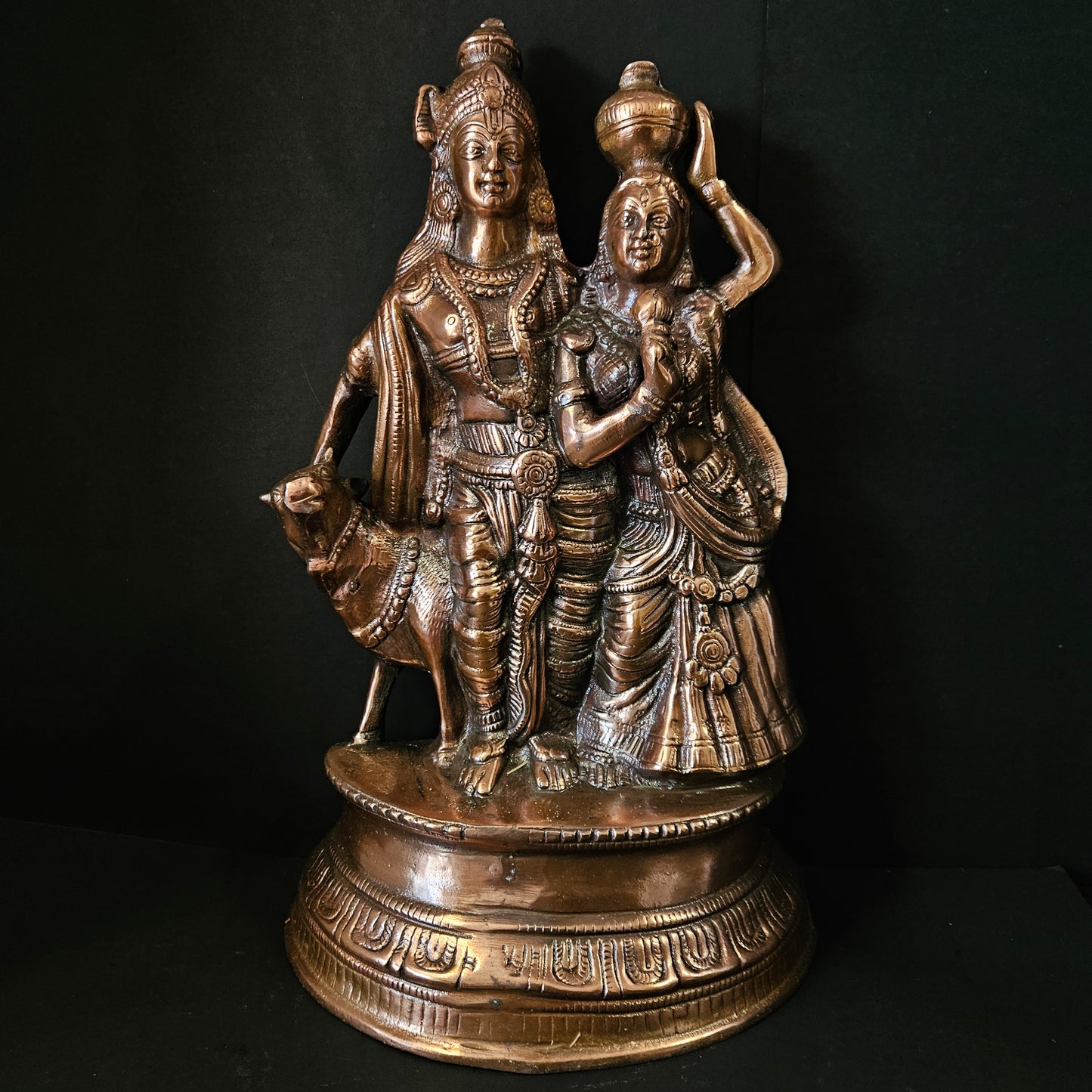 Brass Made Shri Radha Krishna Idol with Darling Cow/ Radha Brass Idol
