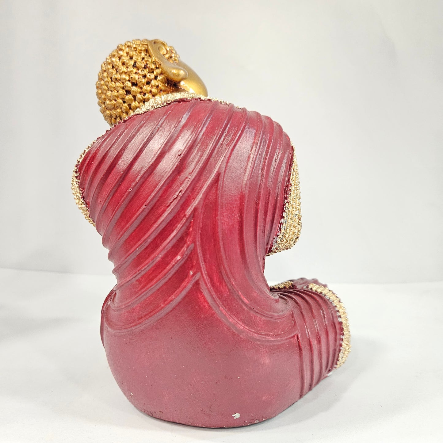 Sitting Buddha Statue Idol Buddha Figure Gold Foli Work Resin Made Light Weight Statue Perfect Home decor