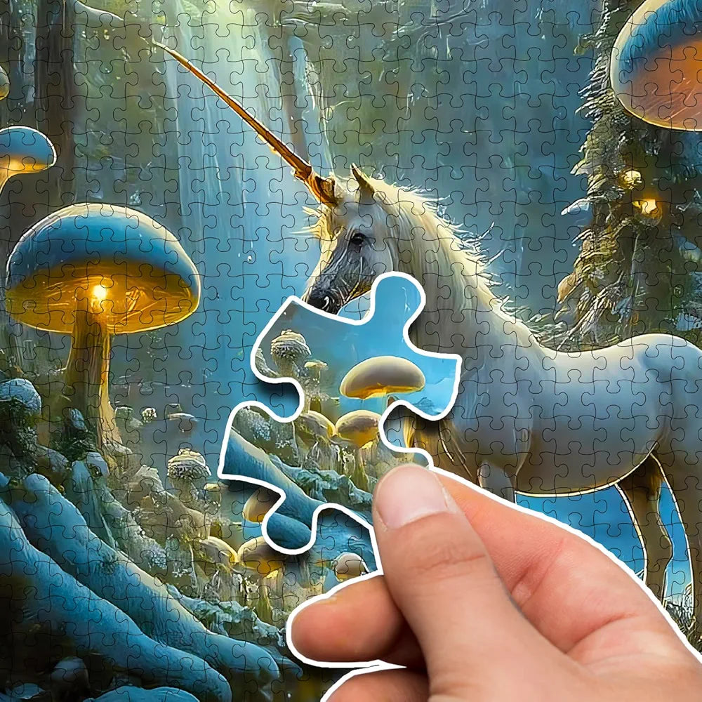 Unicorn Jigsaw Puzzles for Kids and Children – Realistic Illustration Challenging Brain Booster Gifts, Fun and Creative Game 500pcs