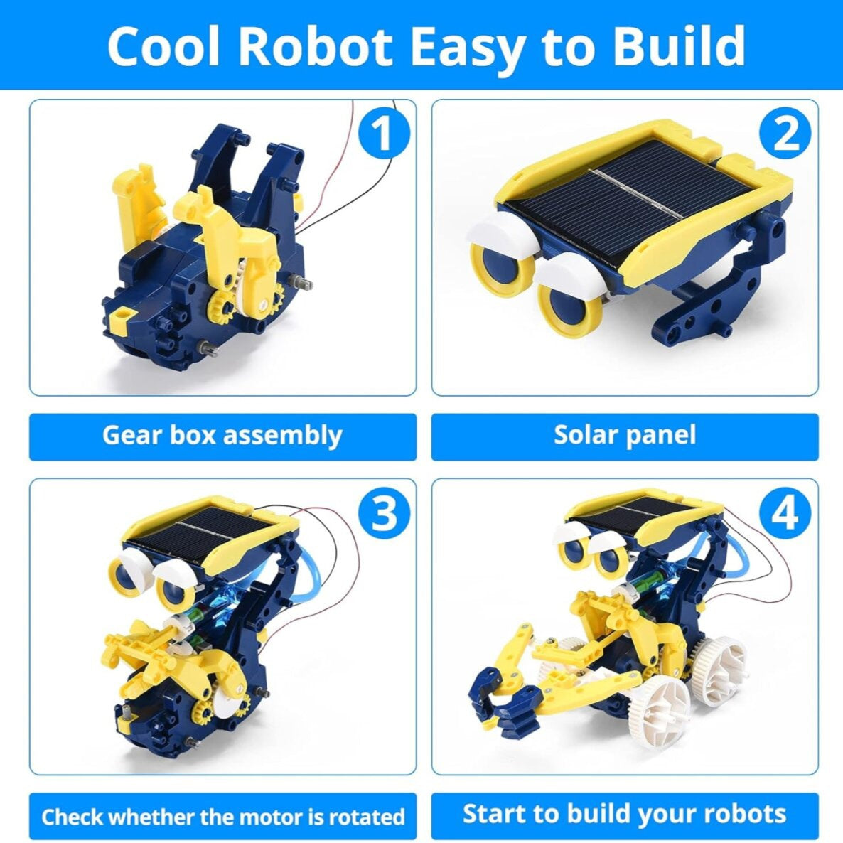 11-in-1 Solar Energy Cool Robot DIY Building Kit | 5+ Extra Modes for Smart Learning Fun for Kids | 8+ Years