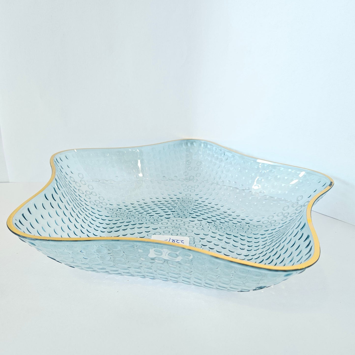 Star Shaped designer plate,Crystal Clear transparent Appetizer Plates Snack Fruit with Golden Edges